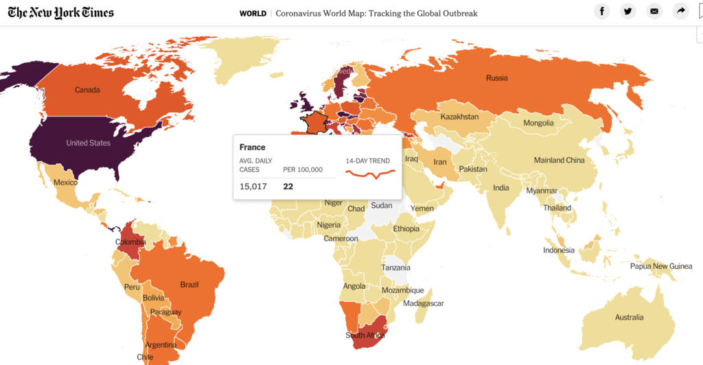 New York Times - Covid datavisualisation