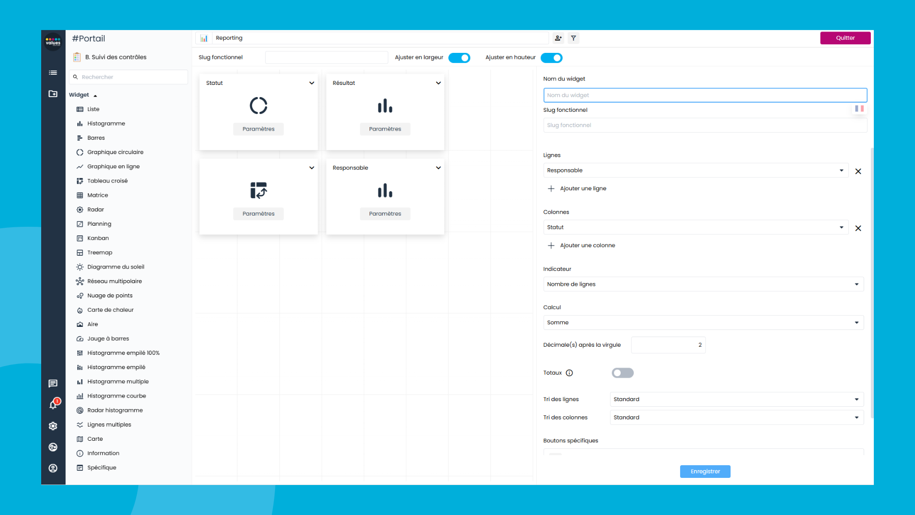 Interface logiciel de contrôle interne - Workflow