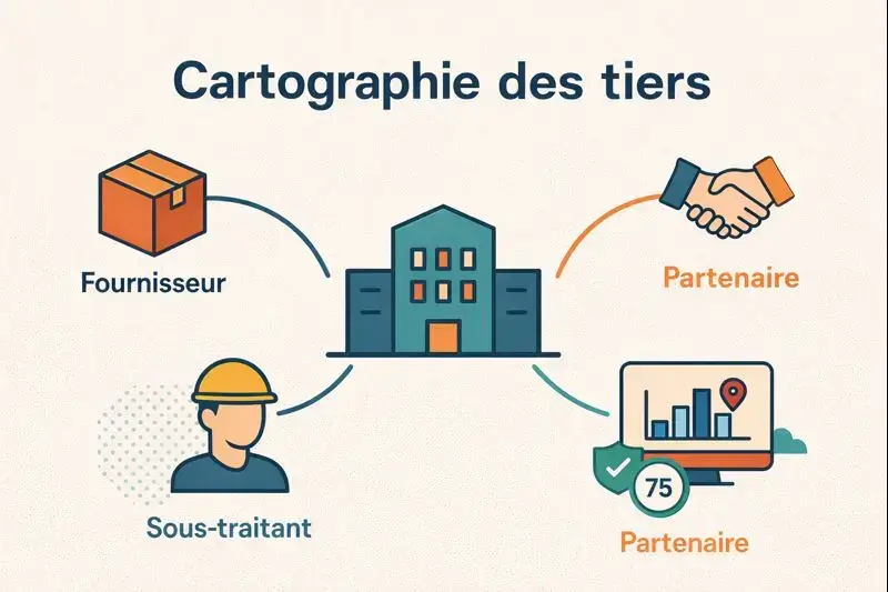Cartographie des tiers – Évaluation et gestion des risques Illustration de la cartographie des tiers pour l’évaluation et la gestion des risques