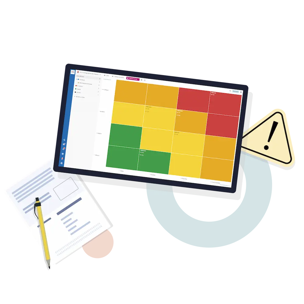 Risk mapping software illustration.
