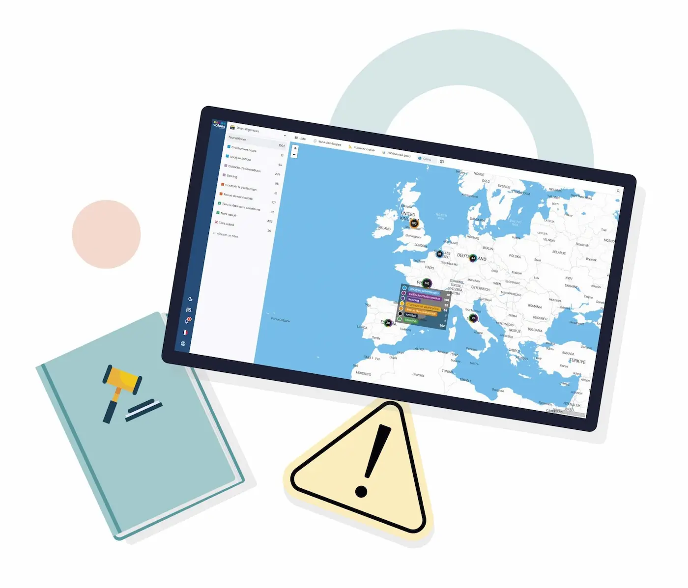 Illustration logiciel de gestion des risques tiers