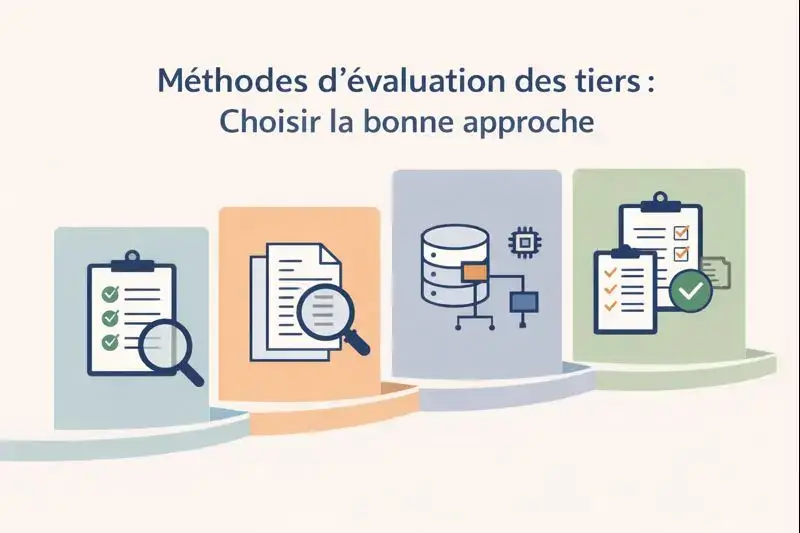 Méthodes d’évaluation des tiers : choisir la bonne approche Illustration des méthodes d’évaluation des tiers pour choisir une approche adaptée aux risques.