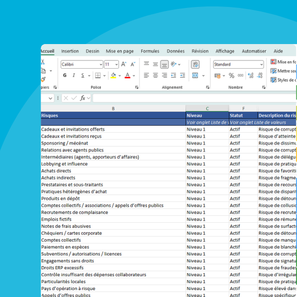 Tableau de cartographie des risques sous Excel et ses inconvénients